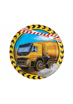 Talerzyki papierowe Construction 20cm 8szt