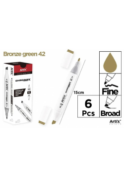 Marker Chromax z 2 końcówk. bronze green 42 (6szt)