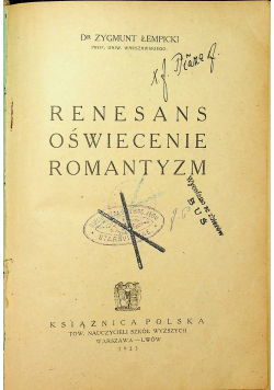 Renesans oświecenie romantyzm 1923r