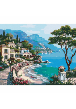 Malowanie po numerach BRUSHME 40x50 cm nabrzeże włoskie