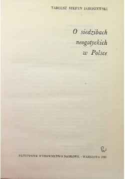 O siedzibach neogotyckich w Polsce
