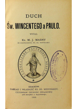 Duch świętego Wincentego a Paulo 1906 r