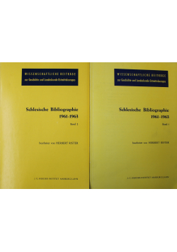 Schlesische Bibliographie 1961 - 1963 II Tomy