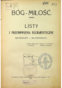 Bóg miłość Listy i przemówienia eucharystyczne  1913 r