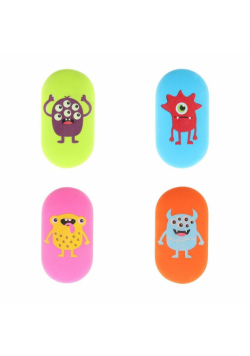Gumka owalna z nadrukiem Monster (24szt) STRIGO