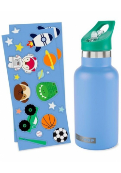 Butelka termiczna z naklejkami 380ml niebieska