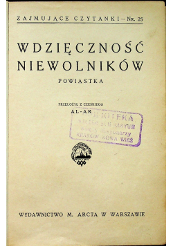Wdzięczność niewolników powiastka 1931 r