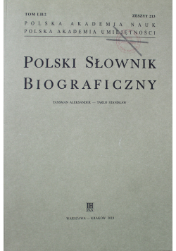 Polski Słownik Biograficzny LII nr1 Zeszyt 213
