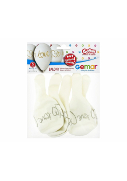 Balony premium hel Love białe 33cm 5szt