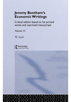 Jeremy Bentham's Economic Writings