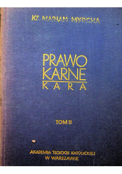 Prawo karne kara Tom 2 część 1