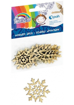 Ozdoby drewniane śnieżynka 10szt FIORELLO
