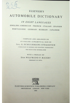 Elsevier s Automobile dictionary