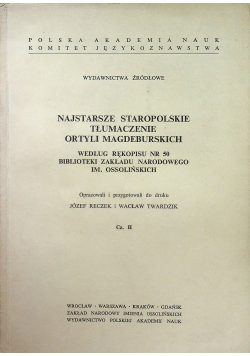 Najstarsze staropolskie tłumaczenie Ortyli Magdeburskich cz 2