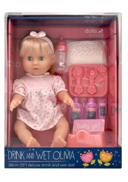 Dolls World Lalkap pijąca i sikająca Olivia 38cm