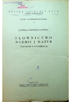 Słownictwo Warmii i MazurTransport i komunikacja