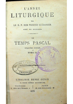 Lannee Liturgique tome II 1878r