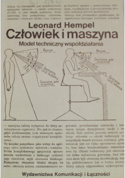 Człowiek i maszyna model techniczny współdziałania