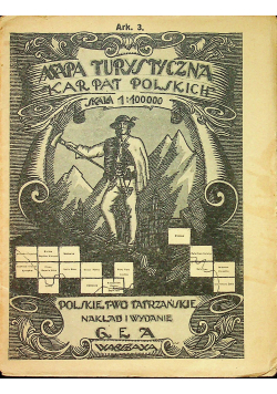 Mapa turystyczna Karpat Polskich Ark 3 1928 r.