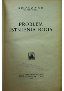 Problem istnienia Boga 1923 r