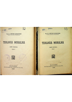 Teologia moralna 2 tomy 1945r
