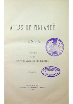 Atlas de finlande Texte 1899 r
