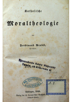 Lehrbuch der Moraltheologie 1910 r