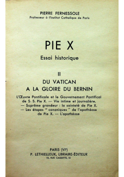 Pie X Essai historique II