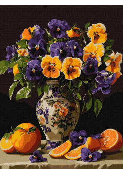 Malowanie po numerach - Wdzięczne bratki 30x40cm
