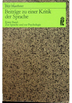 Beitrage zu einer Kritik der Sprache