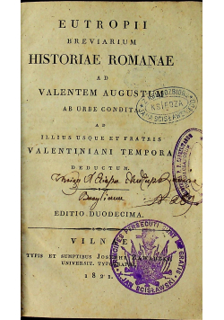 Eutropii Breviarium Historiae Romanae 1821 r