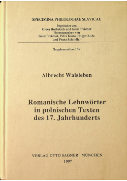 Romanische Lehnworter in polnischen Texten des 17 Jahrhunderts
