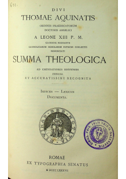 Summa Theologica 1887 r.