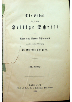 Die Bibel ober die ganze Heilige Schrift 1922 r.