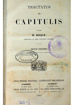 Tractatus de capitulis 1862 r