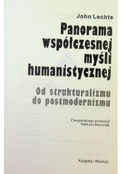 Panorama współczesnej myśli humanistycznej