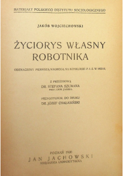 Życiorys własny robotnika 1930 r.