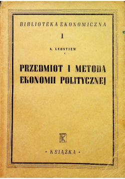Przedmiot i metoda ekonomii politycznej, 1948 r.