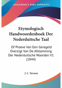Etymologisch Handwoordenboek Der Nederduitsche Taal