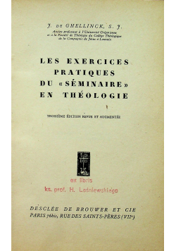 Les Exercices Pratiques du Seminaire en Theologie 1945 r