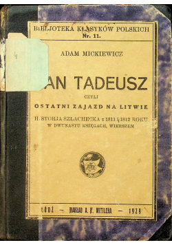 Pan Tadeusz 1929 r
