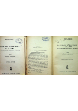 Rachunek różniczkowy i całkowy tomy do 1 do 3 około 1935r