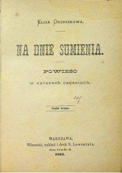 Na dnie sumienia Część 2 1885 r.