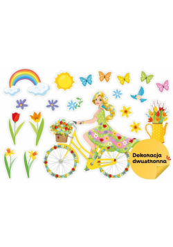 Dekoracja wiosenna - Pani Wiosna na rowerze 20el
