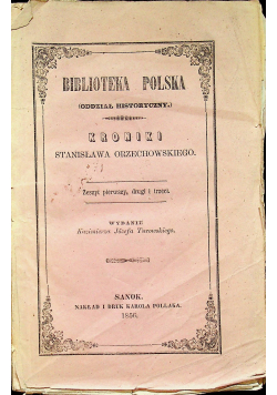 Kroniki Stanisława Orzechowskiego 1856r