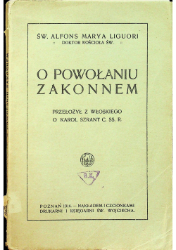 O powołaniu zakonnem 1916 r