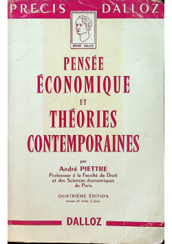 Pensee economique et theories contemporaines