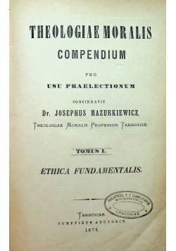 Theologiae Moralis Compendium 2 tomy 1875 r.
