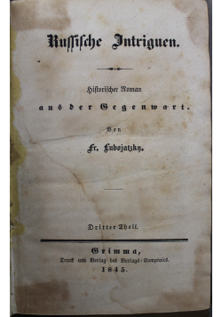 Russilche Intrigue 1845 r.