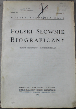 Polski słownik biograficzny tom X/1 zeszyt 44
